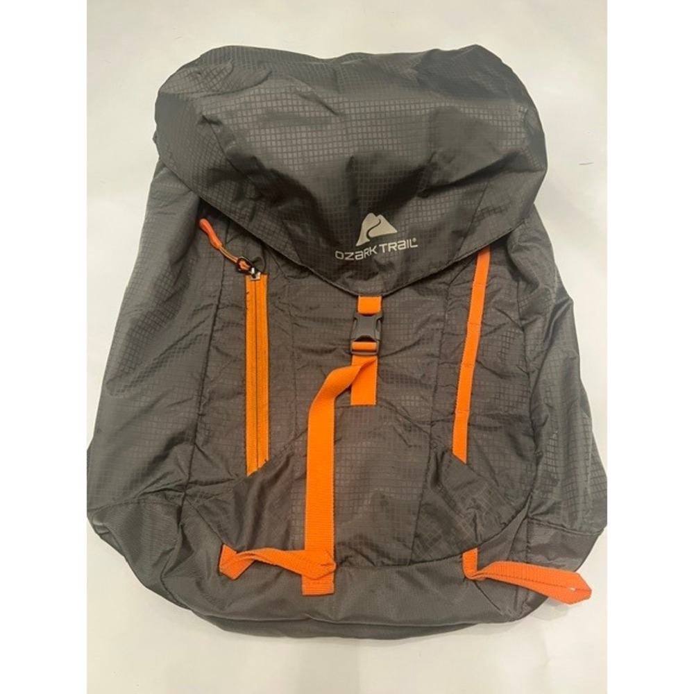Ozark Trail Backpack Unisex One Size Grey Orange Good Ripstop Lightweight Hike